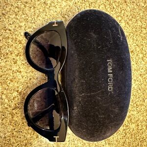 Tom Ford Glossy Black Sunglasses with Case